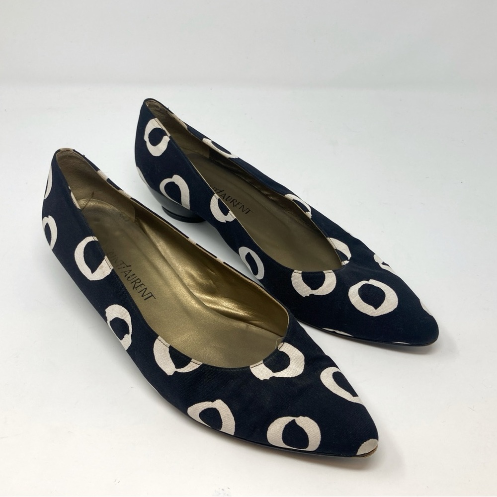 Vintage YSL polka dot heels